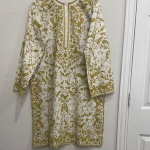 Elegant Mustard Midi Shirt & Dupatta